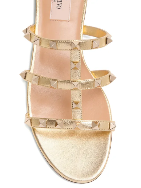 Valentino Garavani Rockstud Sandals | Gold | FARFETCH