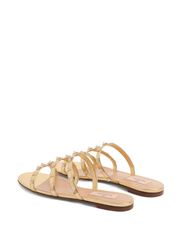 VALENTINO ゴールドエスパドリーユサンダル Lake Powell crochet-trimmed sandals in gold - Valentino Garavani