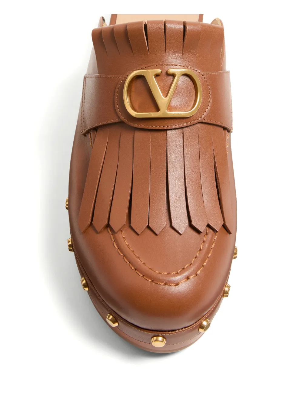 Valentino Garavani VLogo Signature leather slingback mules Brown