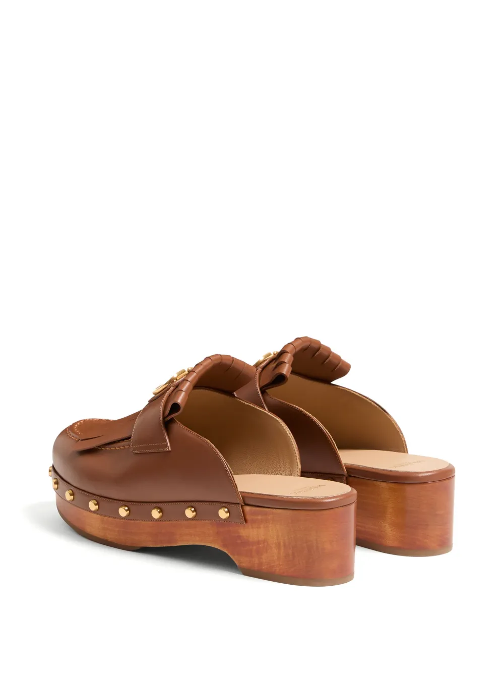 Valentino Garavani VLogo Signature leather slingback mules Brown