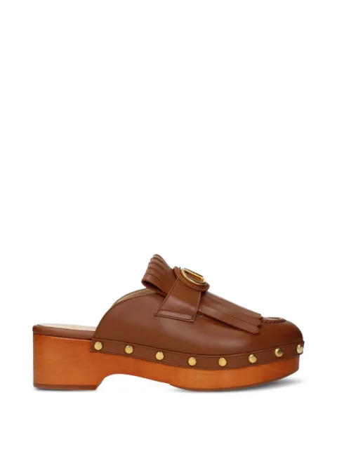 Valentino Garavani 45mm VLogo Signature fringed clogs