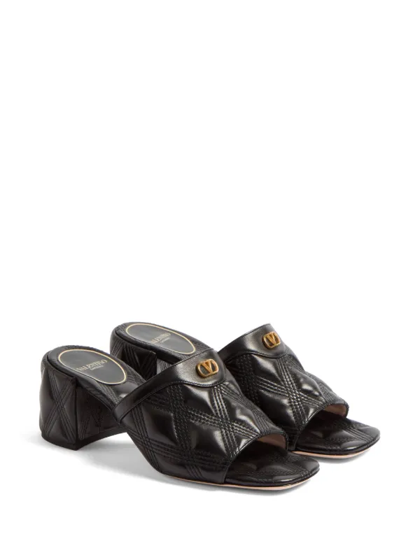 VALENTINO>>Vロゴレザーミュール Valentino Garavani Vロゴ シグネチャーミュール | ブラック