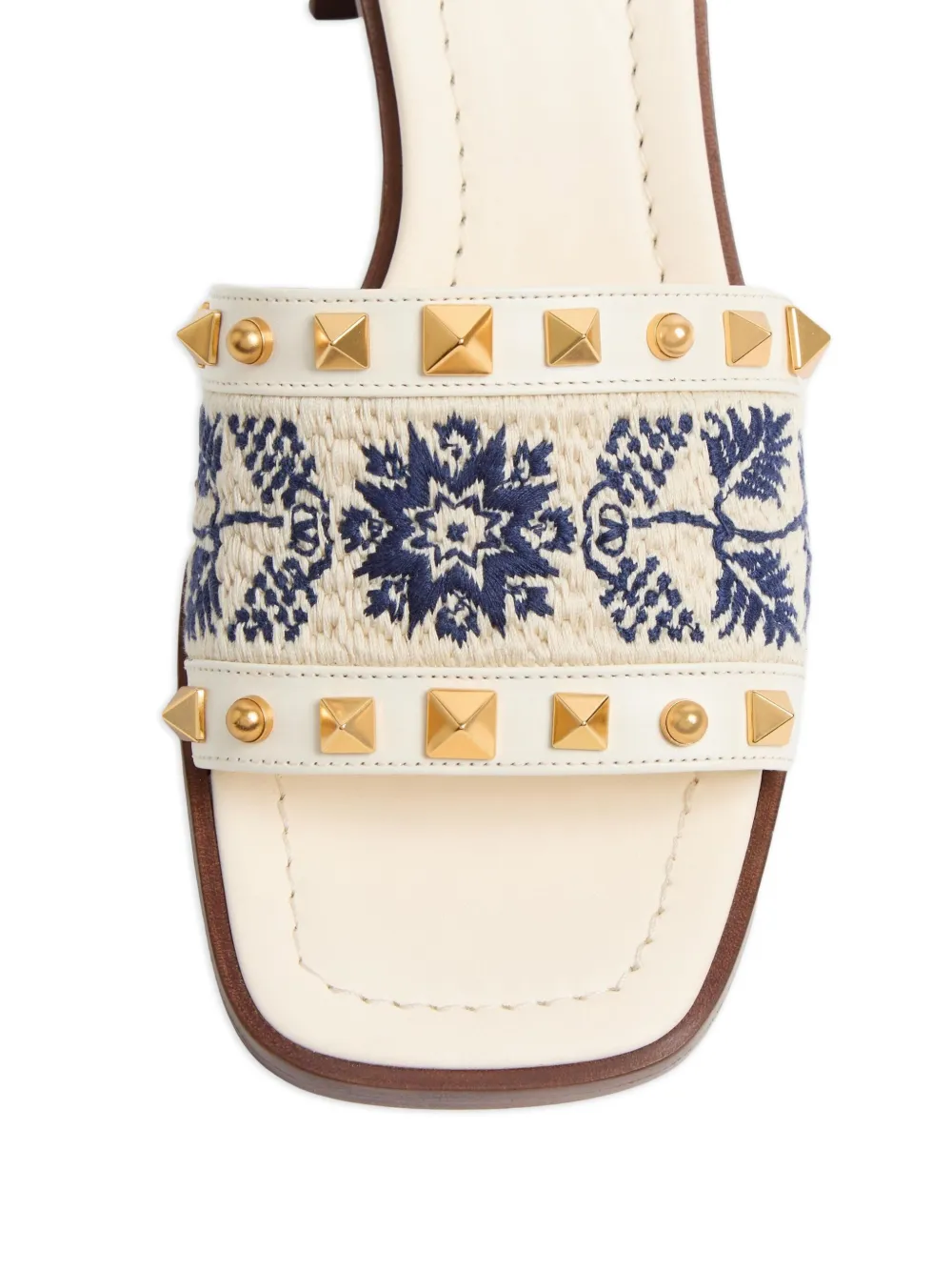 Valentino Garavani 60 mm County sandalen met borduurwerk Wit