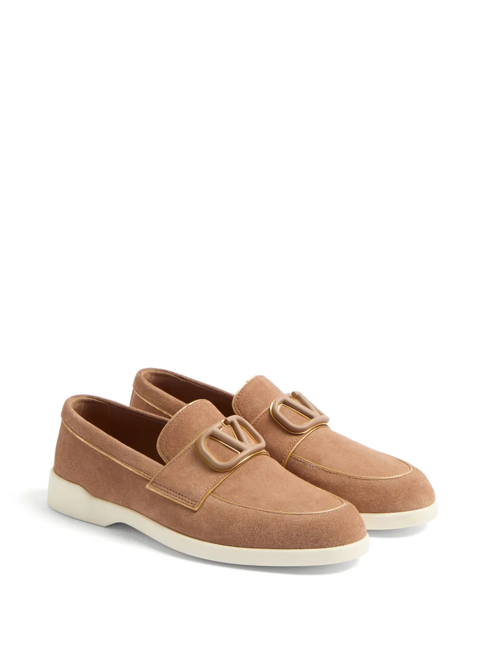 Valentino Garavani VLogo leren loafers - Bruin