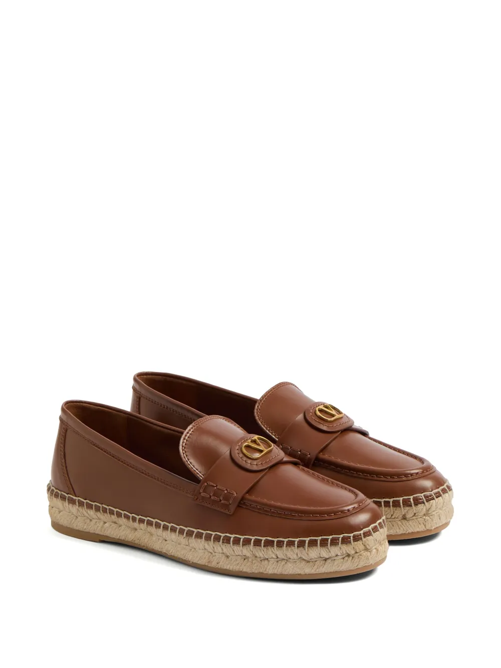 Valentino Garavani Vlogo Signature Calfskin Loafer 20mm Woman Tobacco/natural 36