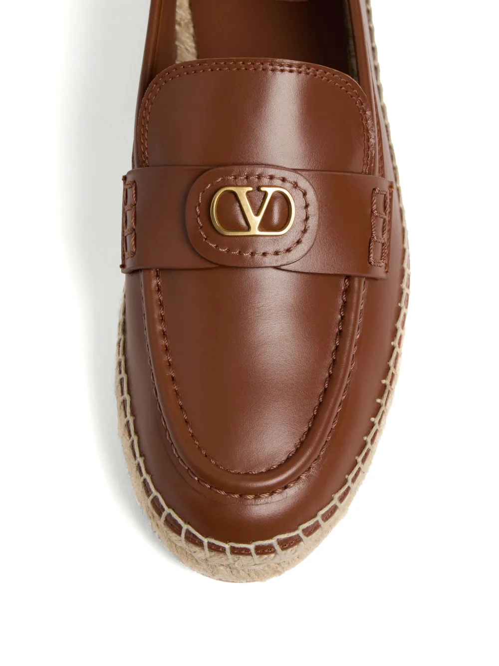 Valentino Garavani Vlogo Signature Calfskin Loafer 20mm Woman Tobacco/natural 36
