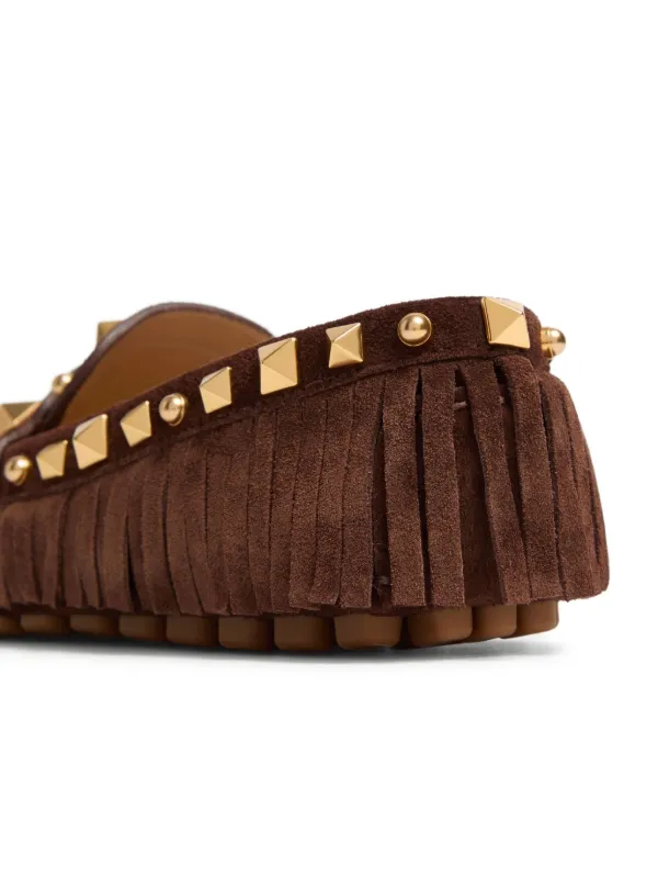 Valentino Garavani Plaster Caster Fringed Loafers | Brown