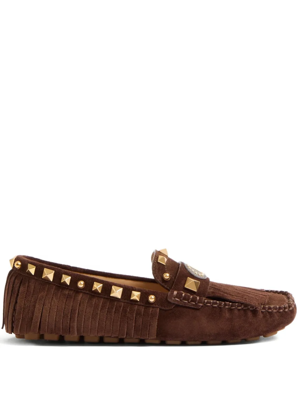 Valentino Garavani Plaster Caster loafers met franje Bruin