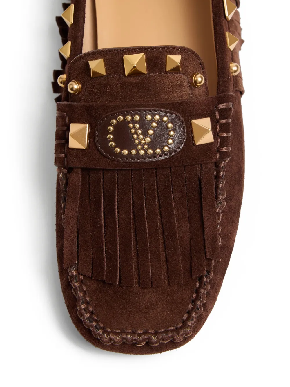 Valentino Garavani Plaster Caster loafers met franje Bruin