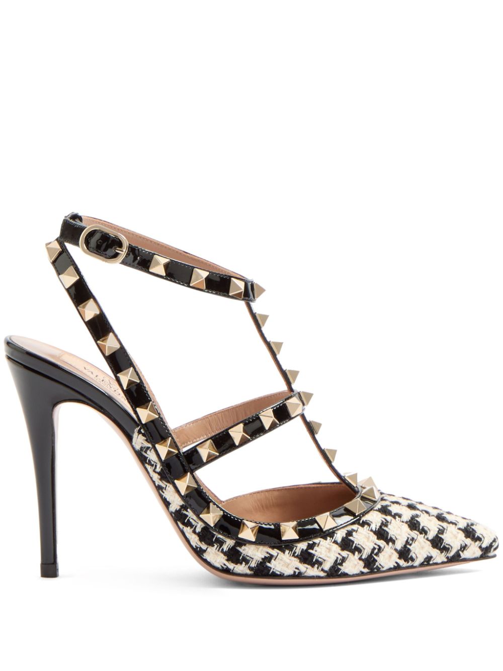 Valentino Garavani 100mm Rockstud pied-de-poule pumps Neutrals