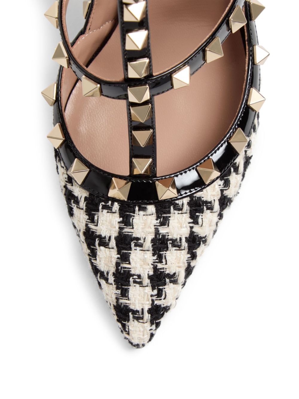 Valentino Garavani 100mm Rockstud pied-de-poule pumps Neutrals