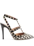 Valentino Garavani 100mm Rockstud pied-de-poule pumps - Neutrals