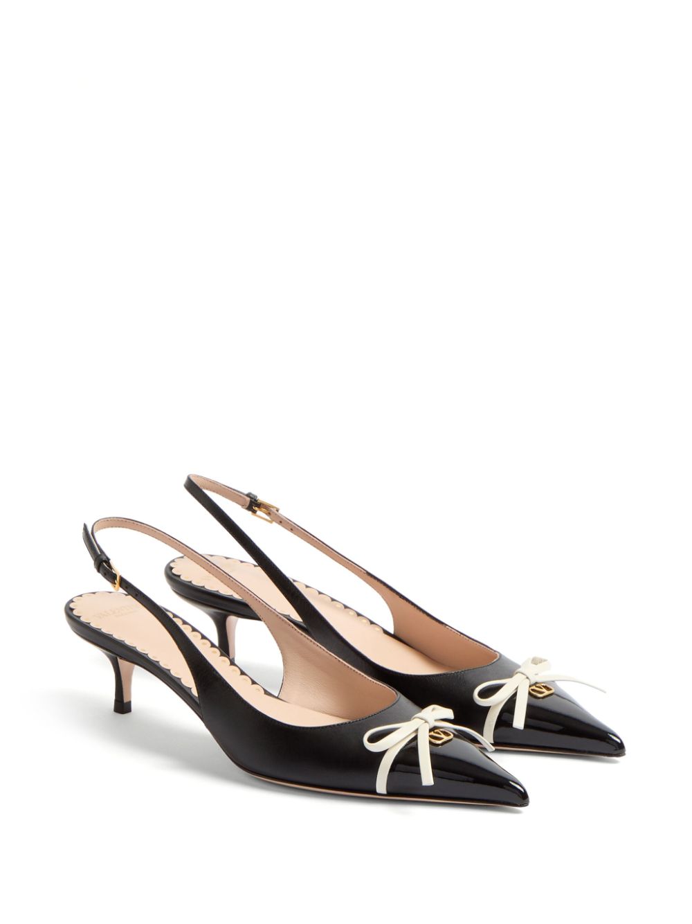 Valentino Garavani Slingback pumps met strikdetail - Zwart