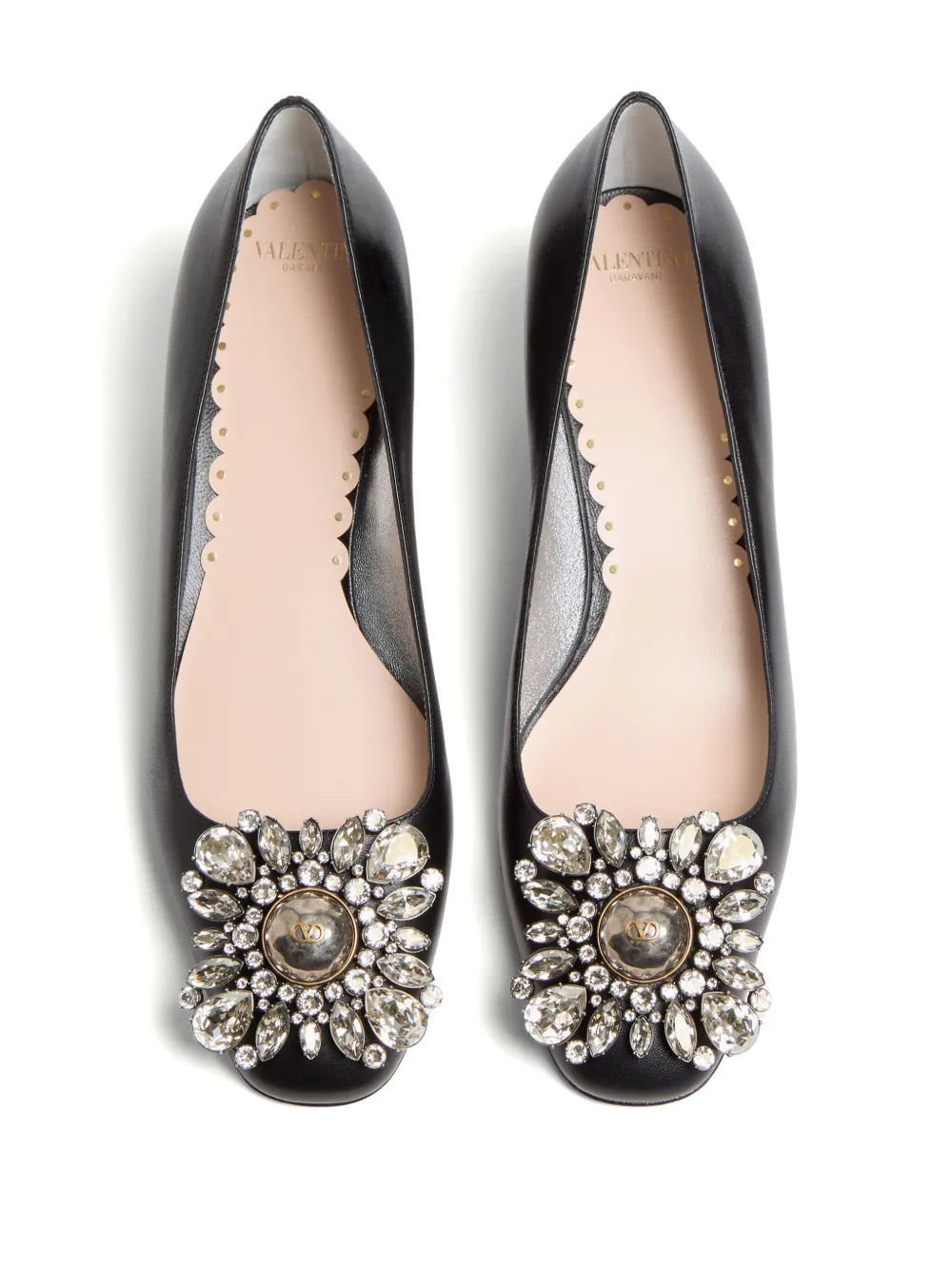 Valentino 45mm Preshoes Embellished Pumps In Black