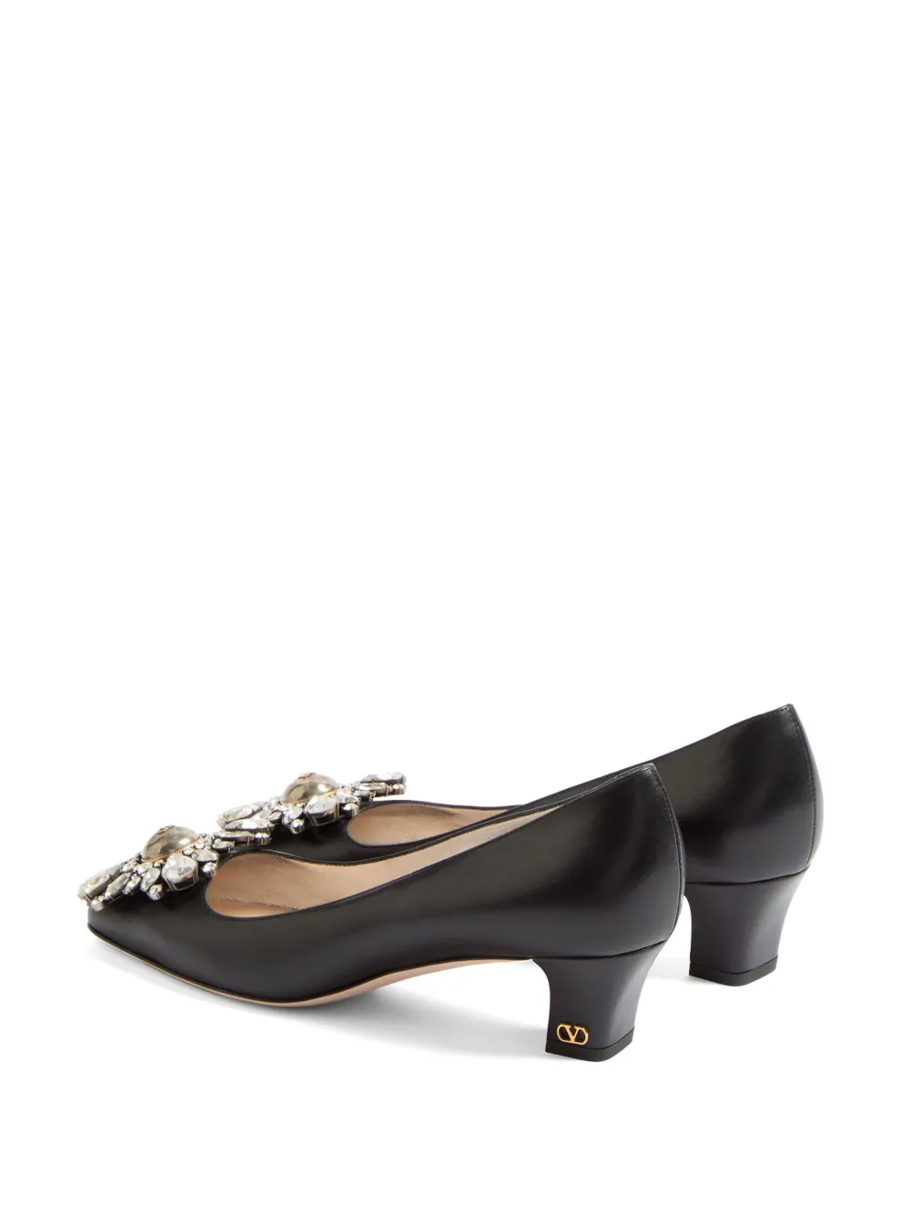 Valentino 45mm Preshoes Embellished Pumps In Black
