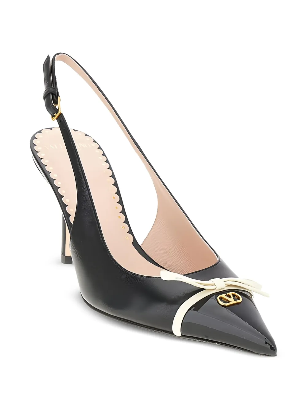 Valentino Garavani Slingback pumps met strikdetail Zwart