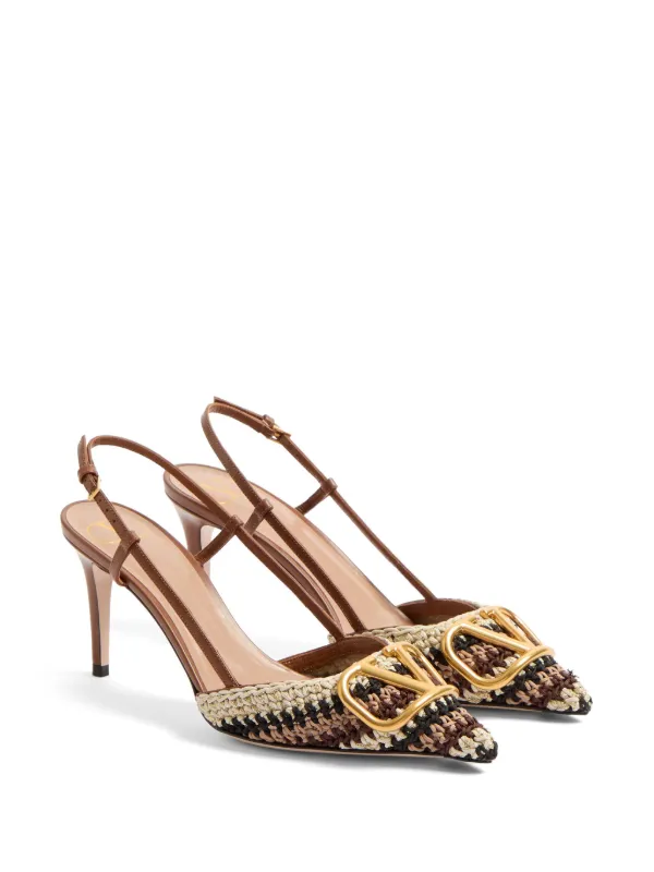 VALENTINO＞＞Vロゴ シグネチャー 80 スリングバック パンプス Valentino Garavani Vロゴ シグネチャー 80mm スリングバック