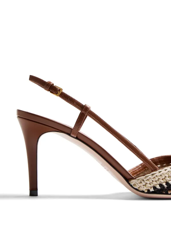 VALENTINO＞＞Vロゴ シグネチャー 80 スリングバック パンプス Vロゴ シグネチャー パテントレザー スリングバックパンプス 80