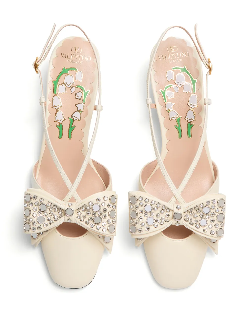 Valentino Garavani Bowow slingback pumps Beige