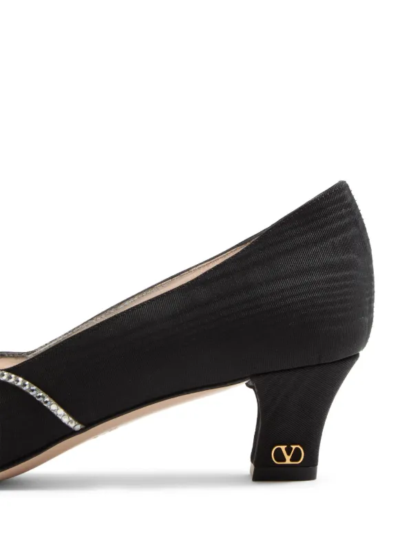 Valentino Garavani 45mm Bowow Embellished Pumps | Black