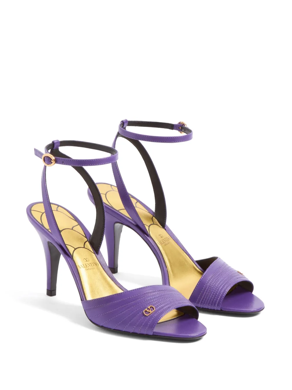 Valentino Garavani Ladycrush Kidskin Sandal 85mm Woman Electric Violet 41
