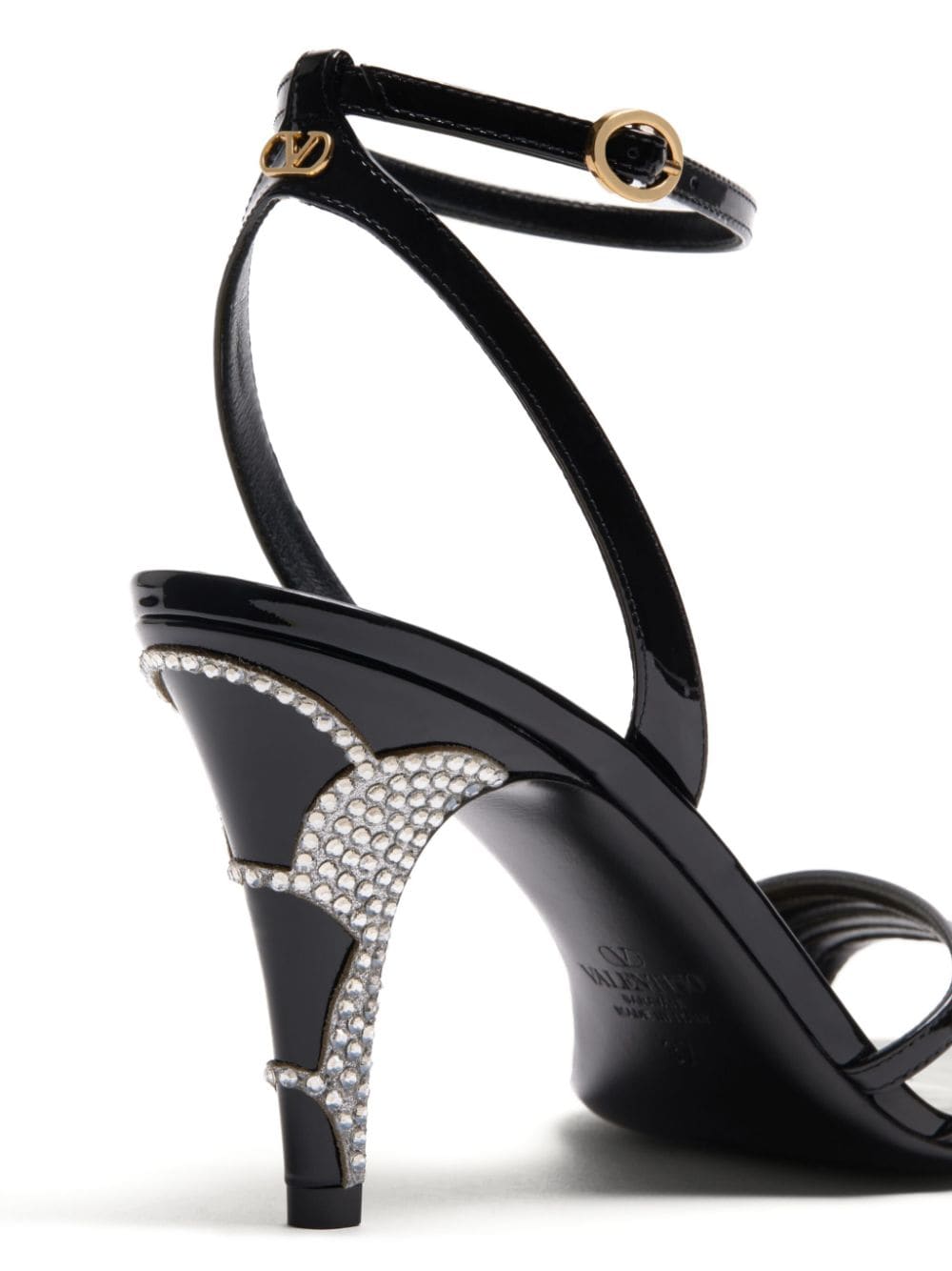 Shop Valentino 85mm Strappy Sandals In Black