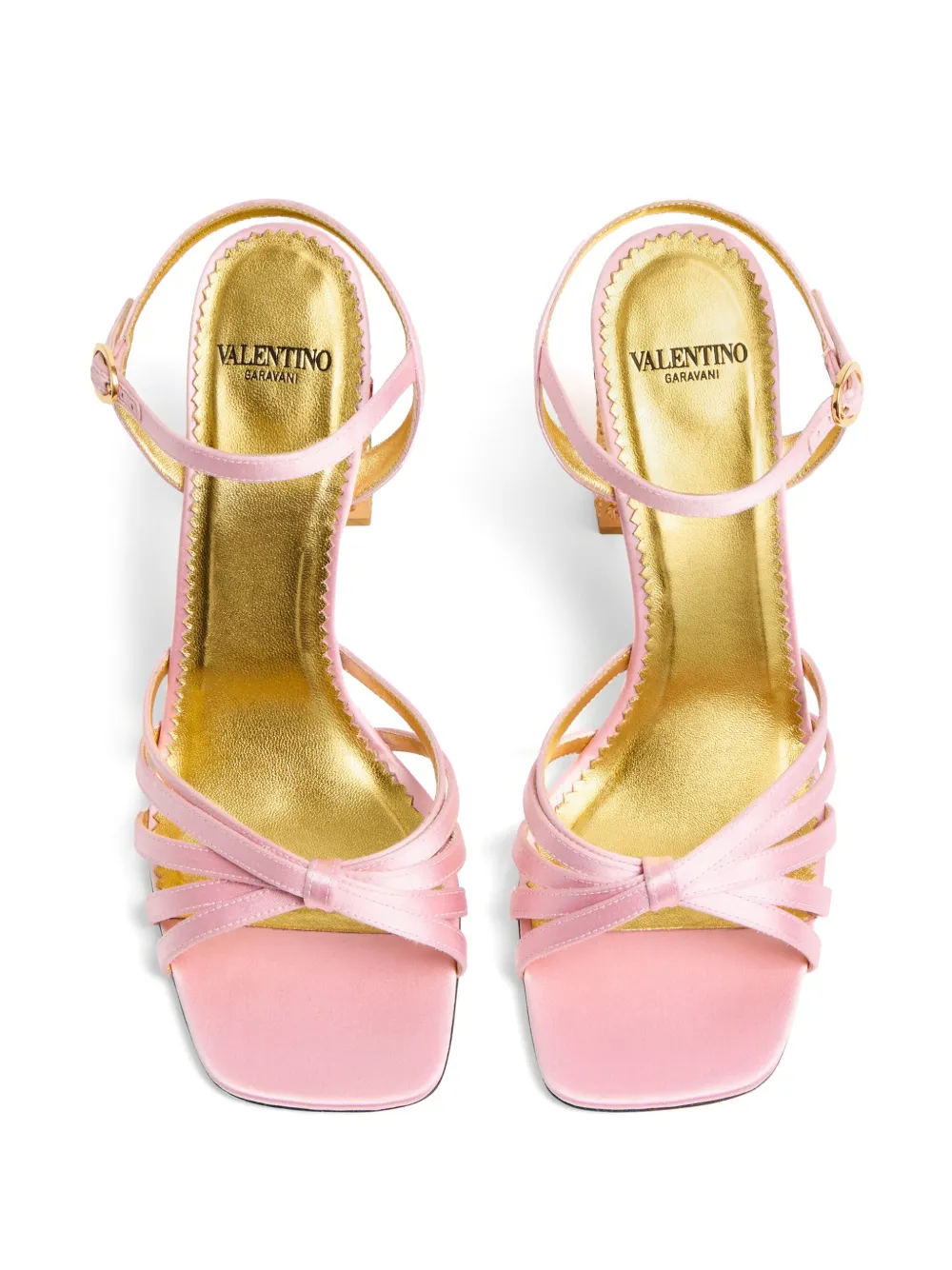 Valentino Jeweled Satin Ankle-strap Sandals In Pink