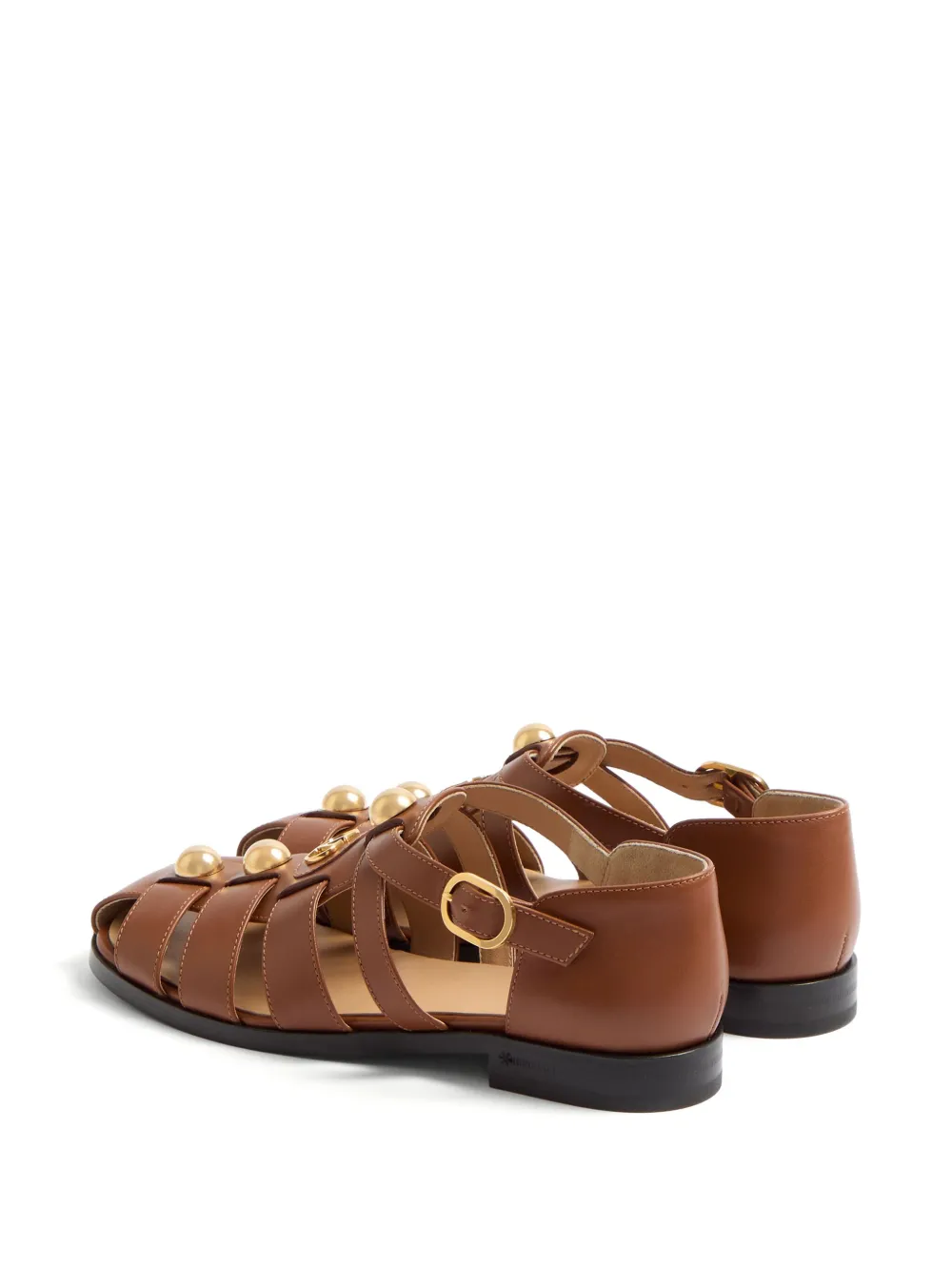 Valentino Garavani buckle-strap sandals Brown