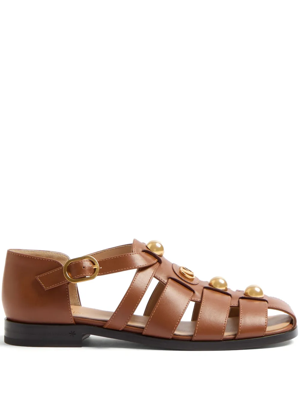 Valentino Garavani buckle-strap sandals Brown