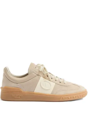 Valentino Garavani Upvillage Sneakers In Woven Raffia Fabric