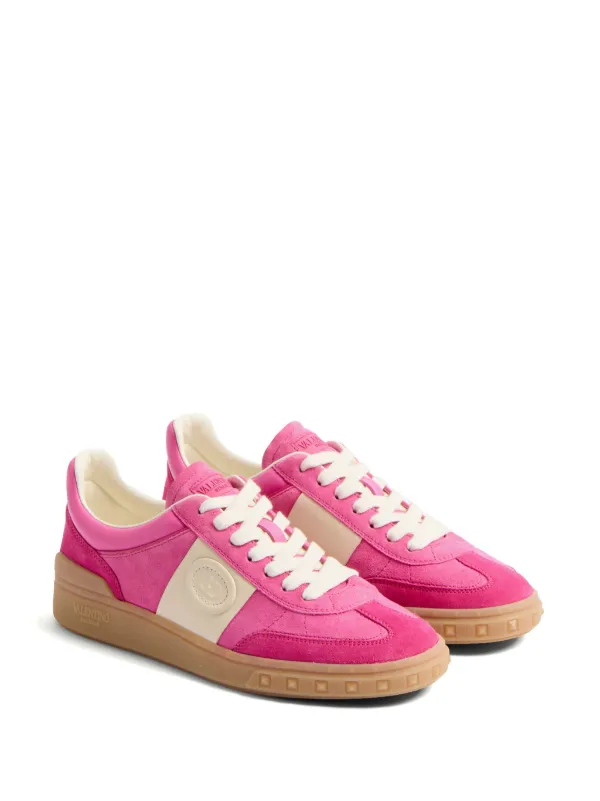 【関税&送料込】Valentino Garavani Pink Suede And Fabric Upv Valentino Garavani Upvillage Crosta Sneakers | Pink | FARFETCH