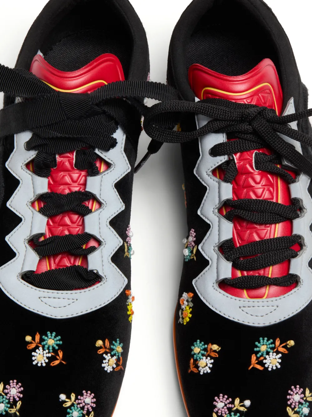 Valentino Garavani Chromathon Velvet Sneakers | Black | FARFETCH