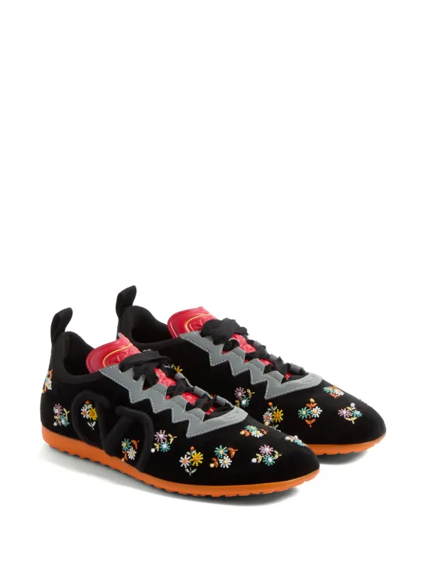Valentino Garavani Chromathon Velvet Sneakers | Black | FARFETCH