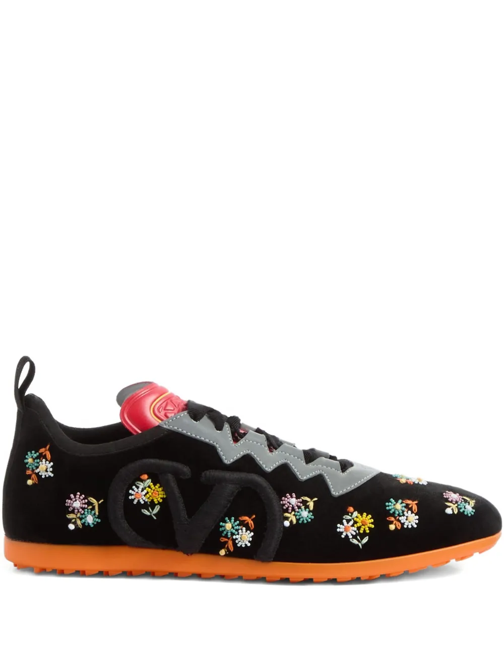 Valentino Garavani Chromathon fluwelen sneakers Zwart