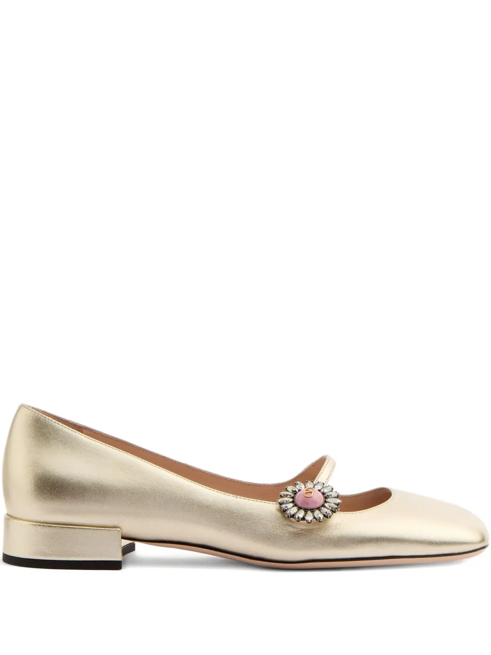 Valentino Garavani Ballerina's met bloemenkant Goud