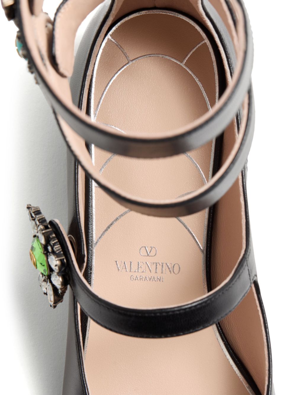 Valentino Garavani 20mm Preshoes ballerina's met sieraden Zwart