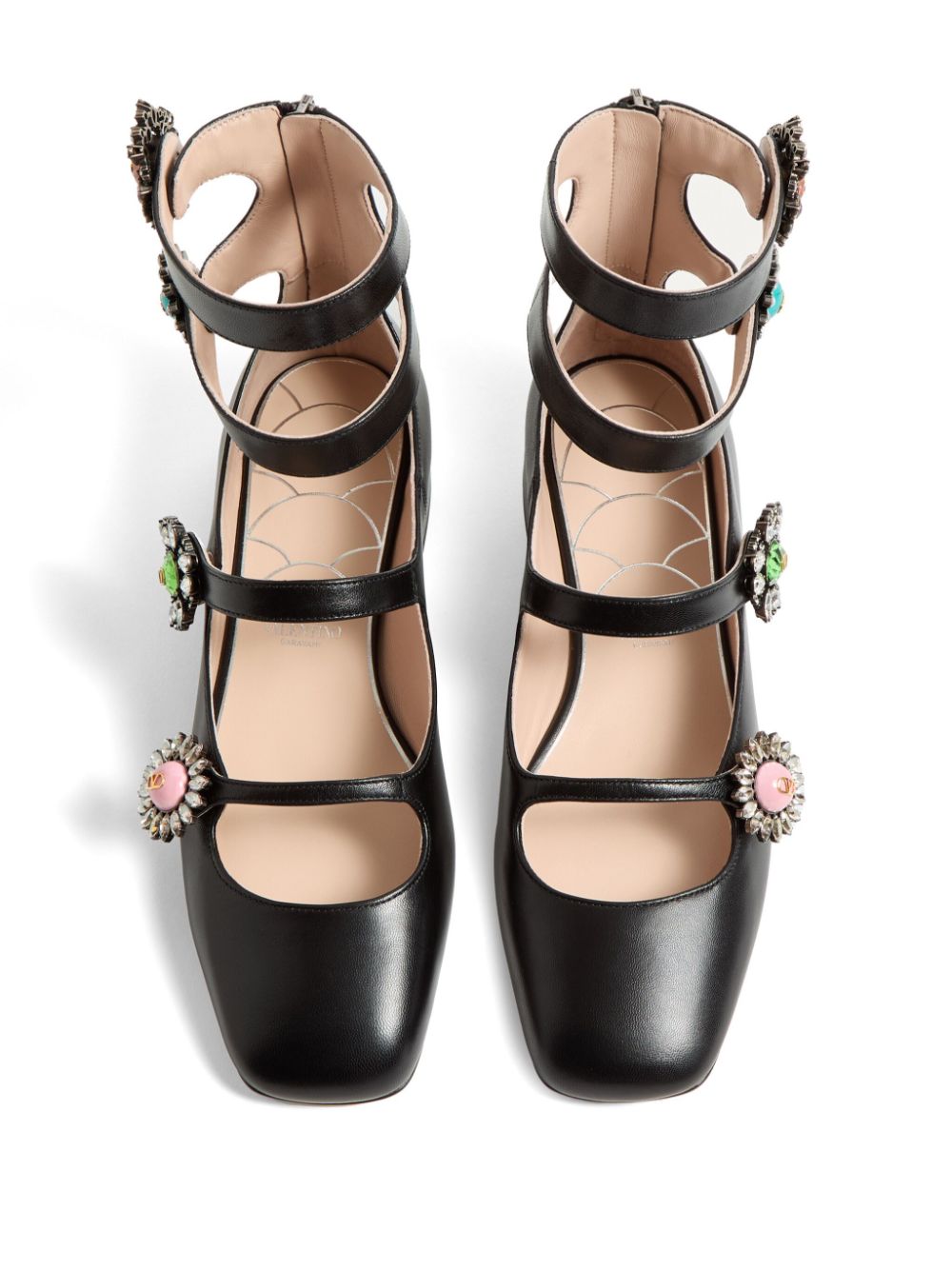 Valentino Garavani 20mm Preshoes ballerina's met sieraden Zwart