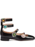 Valentino Garavani 20mm Preshoes jewelled ballerina shoes - Black
