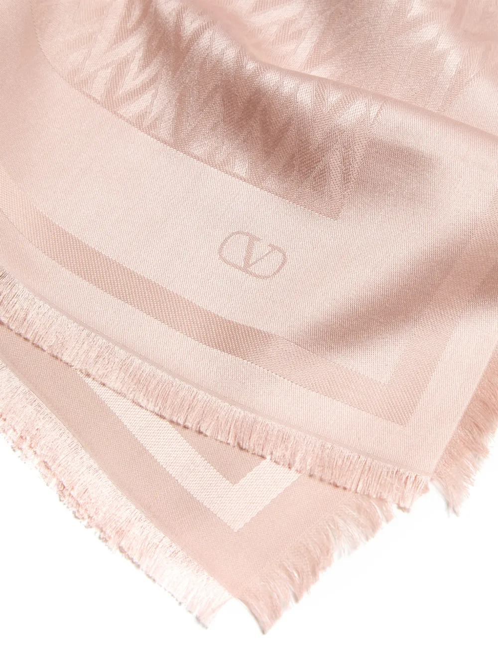 Valentino Patterned-jacquard Scarf In Pink