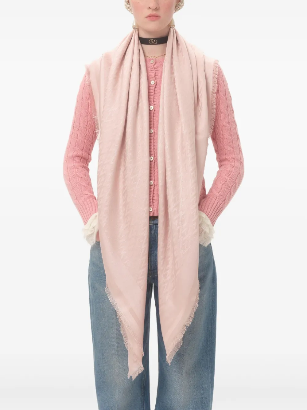 Valentino Garavani Toute La V sjaal Roze