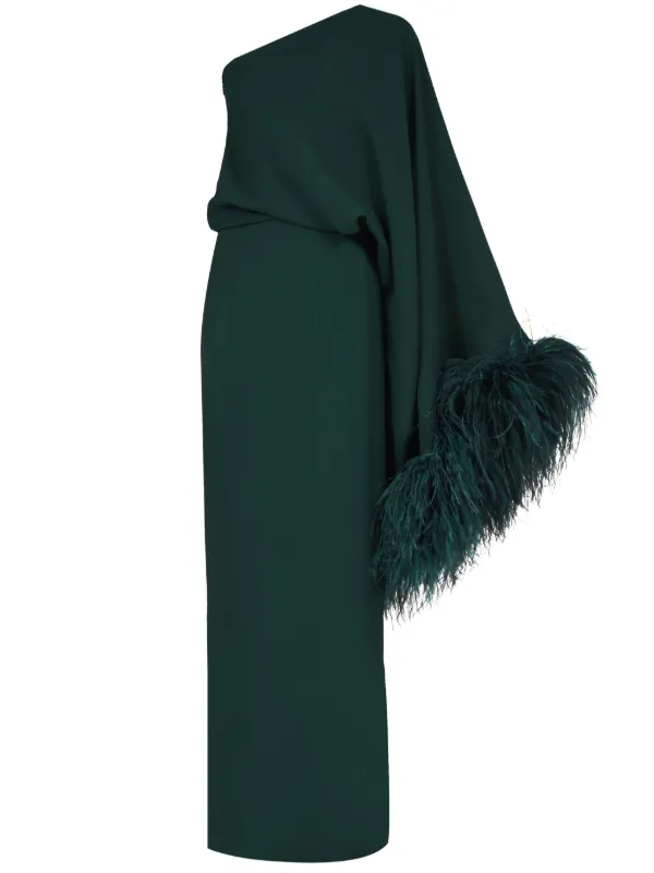 Taller Marmo Feathered Eternity Maxi Dress | Green | FARFETCH