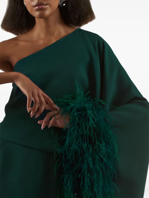 Taller Marmo Feathered Eternity Maxi Dress | Green | FARFETCH Taller Marmo Feathered Eternity Maxi Dress | Green | FARFETCH