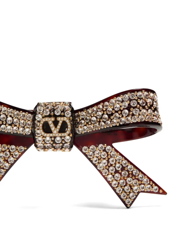 関税込◆*VALENTINO GARAVANI*Vロゴ ヘアクリップ Valentino Garavani Vロゴ シグネチャー ビジュートリム ヘア