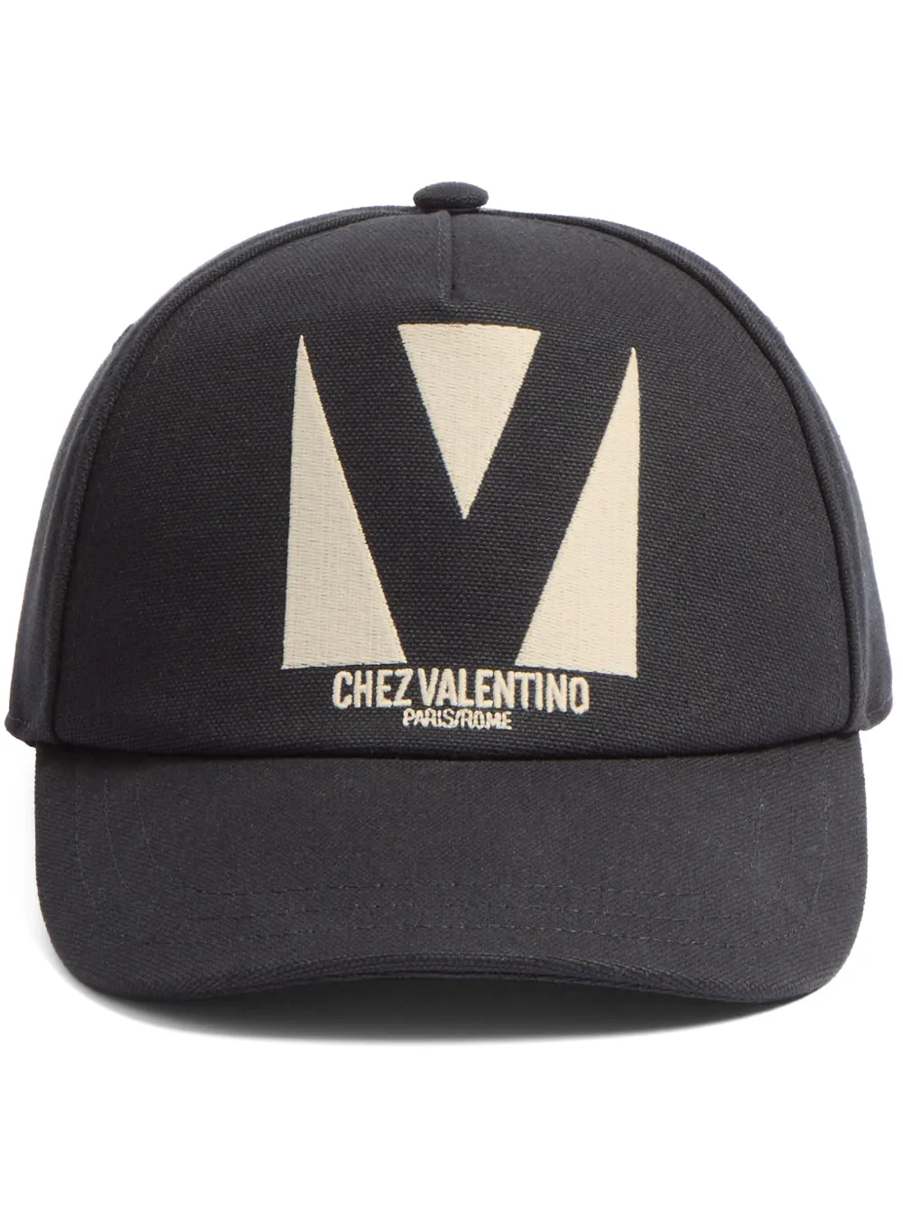 Valentino Garavani Black Baseball Cap With Butter Logo In Adjustable Cotton Women In Black