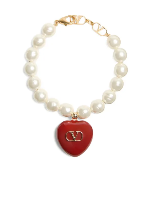 Valentino Garavani Coeur Royal Bracelet in Neutrals