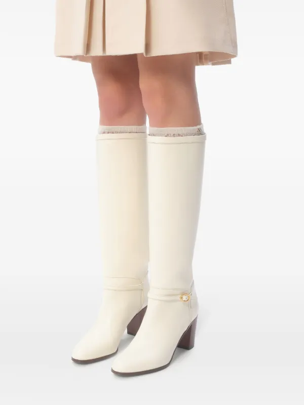 Valentino Garavani Pattie 75mm レザーブーツ | ニュートラル