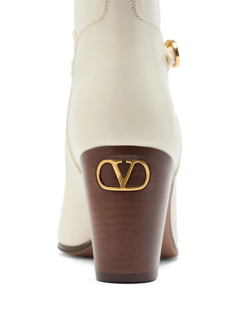 Valentino Garavani 75mm Pattie leren laarzen Beige