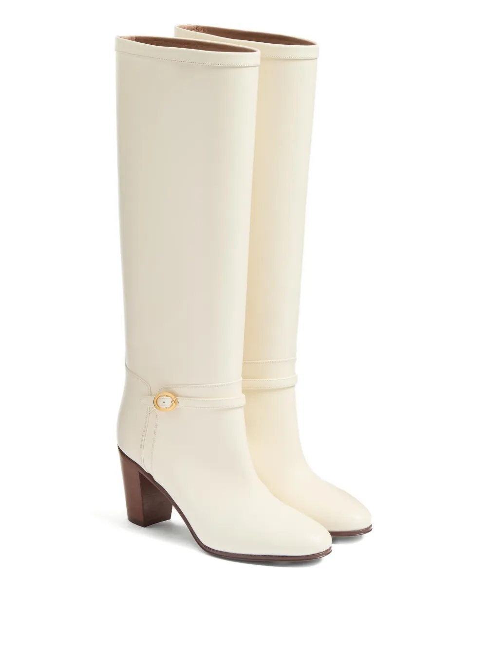  Valentino Garavani 75mm Pattie Leather Boots - Neutrals 