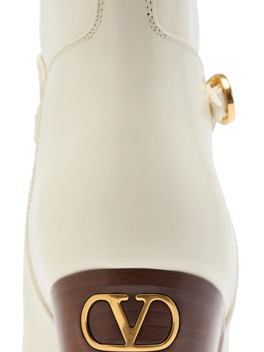  Valentino Garavani 75mm Pattie Leather Boots - Neutrals 