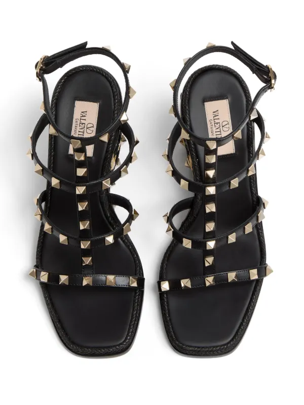 Valentino Garavani ロックスタッズ 80mm ウェッジサンダル